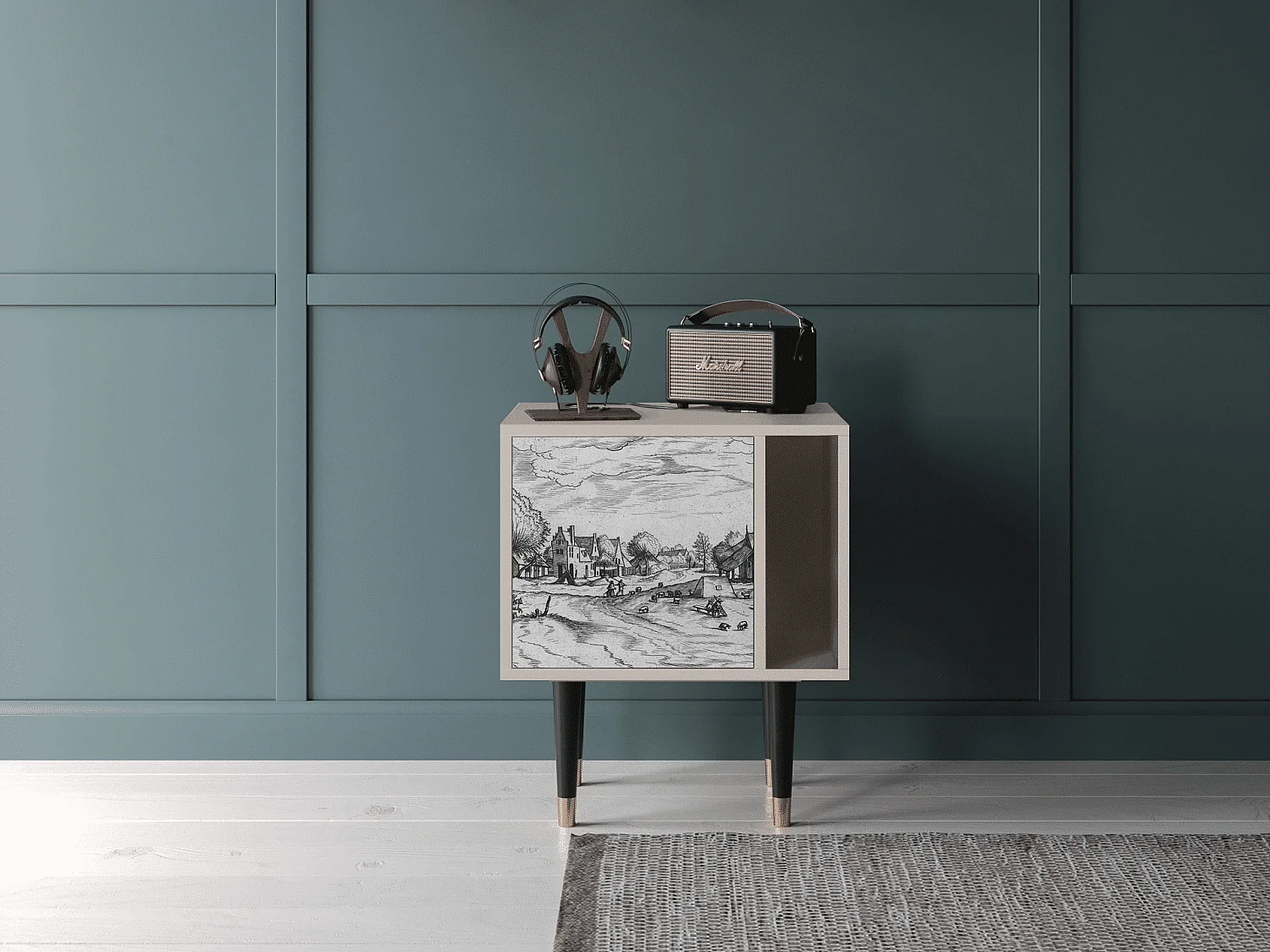 Table de nuit - 57х69х48 cm - S2 - Country Village, Sable