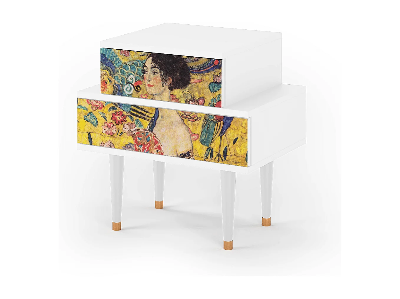 Nachtkastje - 58х58х41 cm - NS1 - Lady with Fan by Klimt, Wit