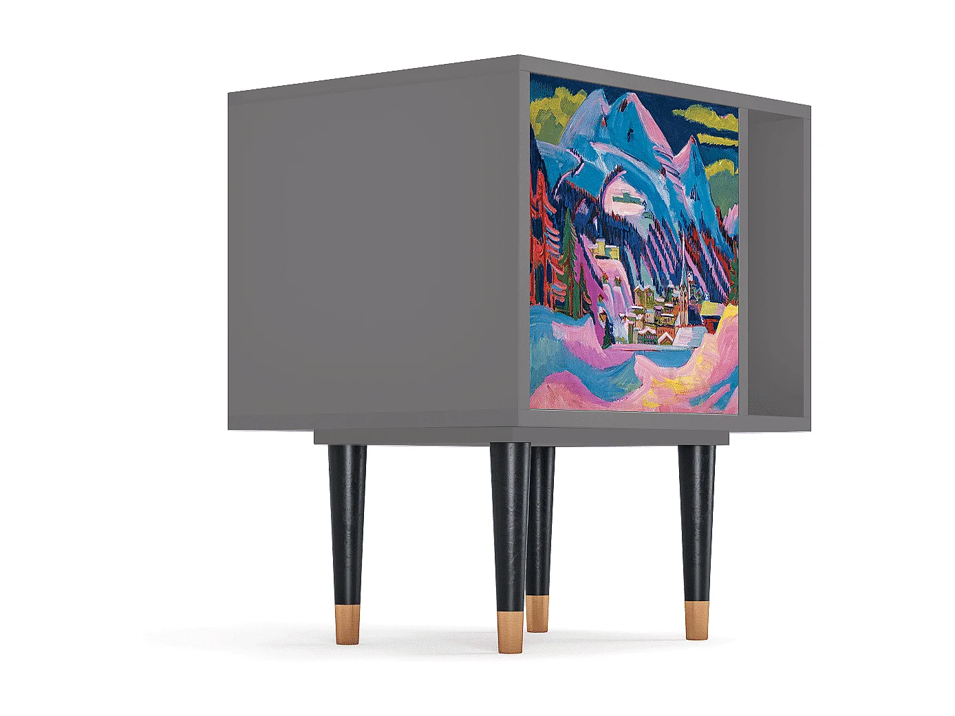 Nachttisch - 57х69х48 cm - S2 - Davos Winter, Grau