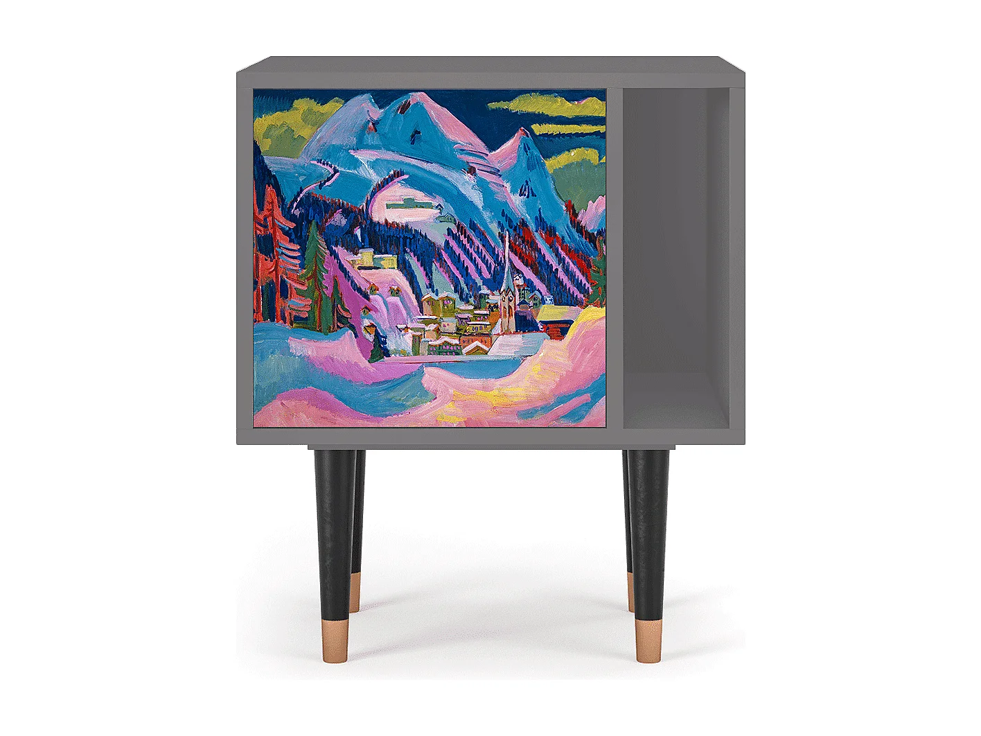 Nachttisch - 57х69х48 cm - S2 - Davos Winter, Grau