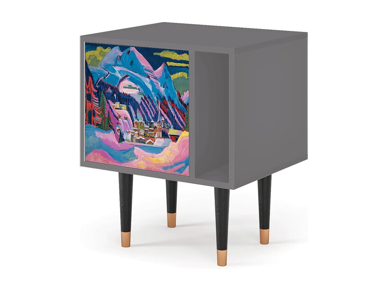 Nachttisch - 57х69х48 cm - S2 - Davos Winter, Grau