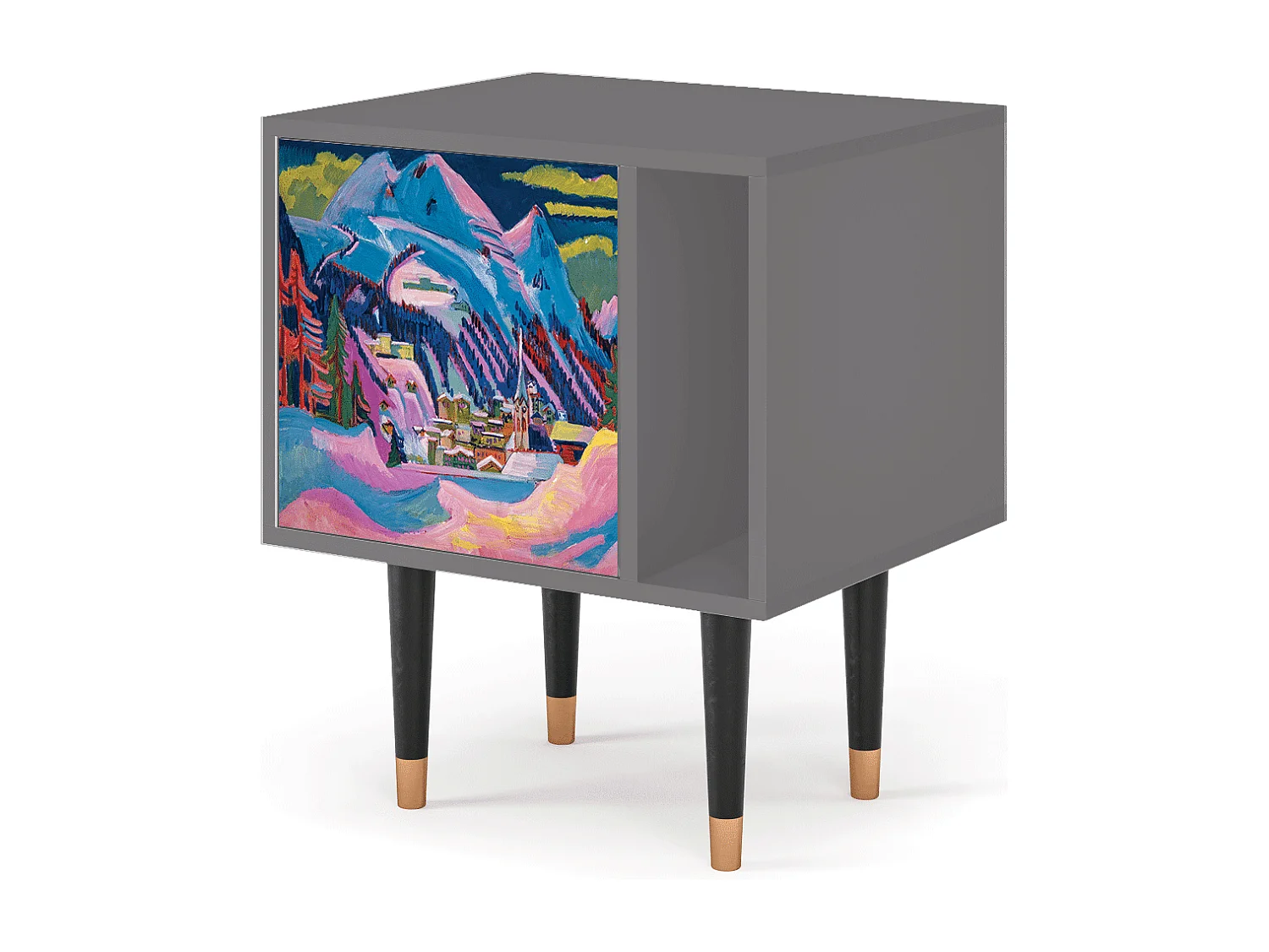 Table de nuit - 57х69х48 cm - S2 - Davos Winter, Gris