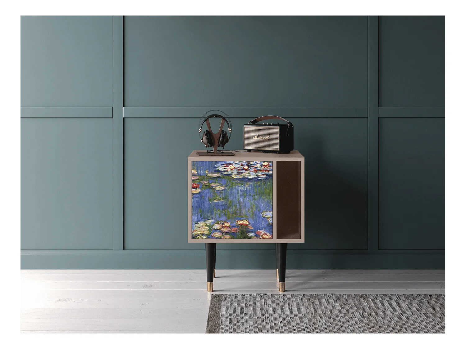 Table de nuit - 57х69х48 cm - S2 - The water lily pond  , Latte