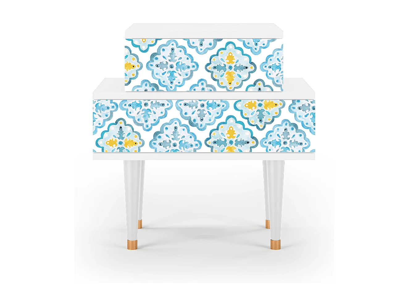 Table de nuit - 58х58х41 cm - NS1 - Portugese tiles, Blanc