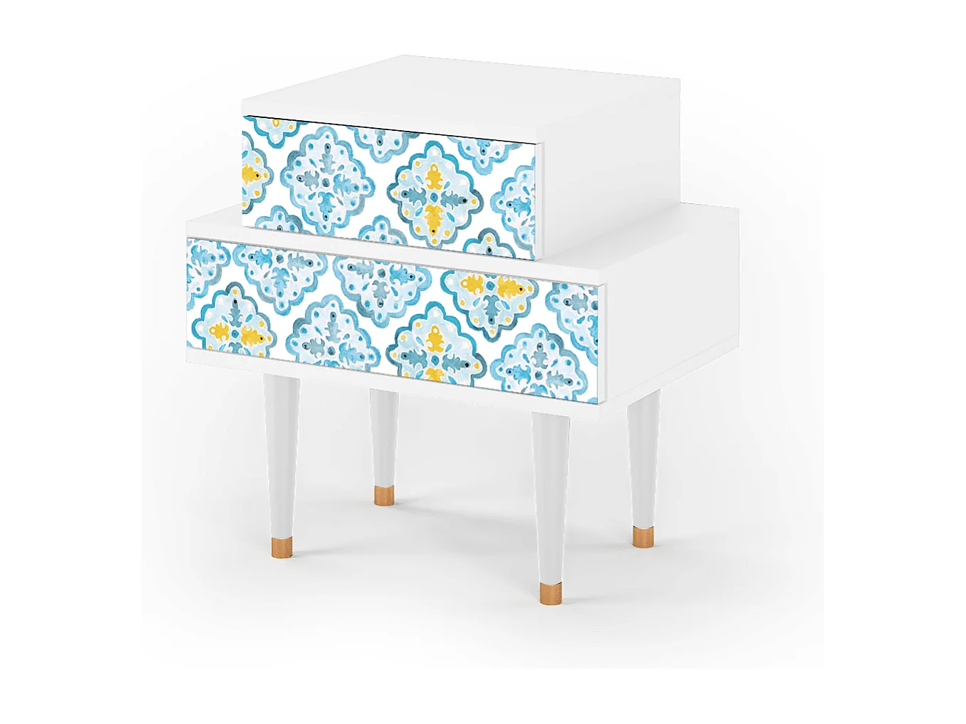 Table de nuit - 58х58х41 cm - NS1 - Portugese tiles, Blanc