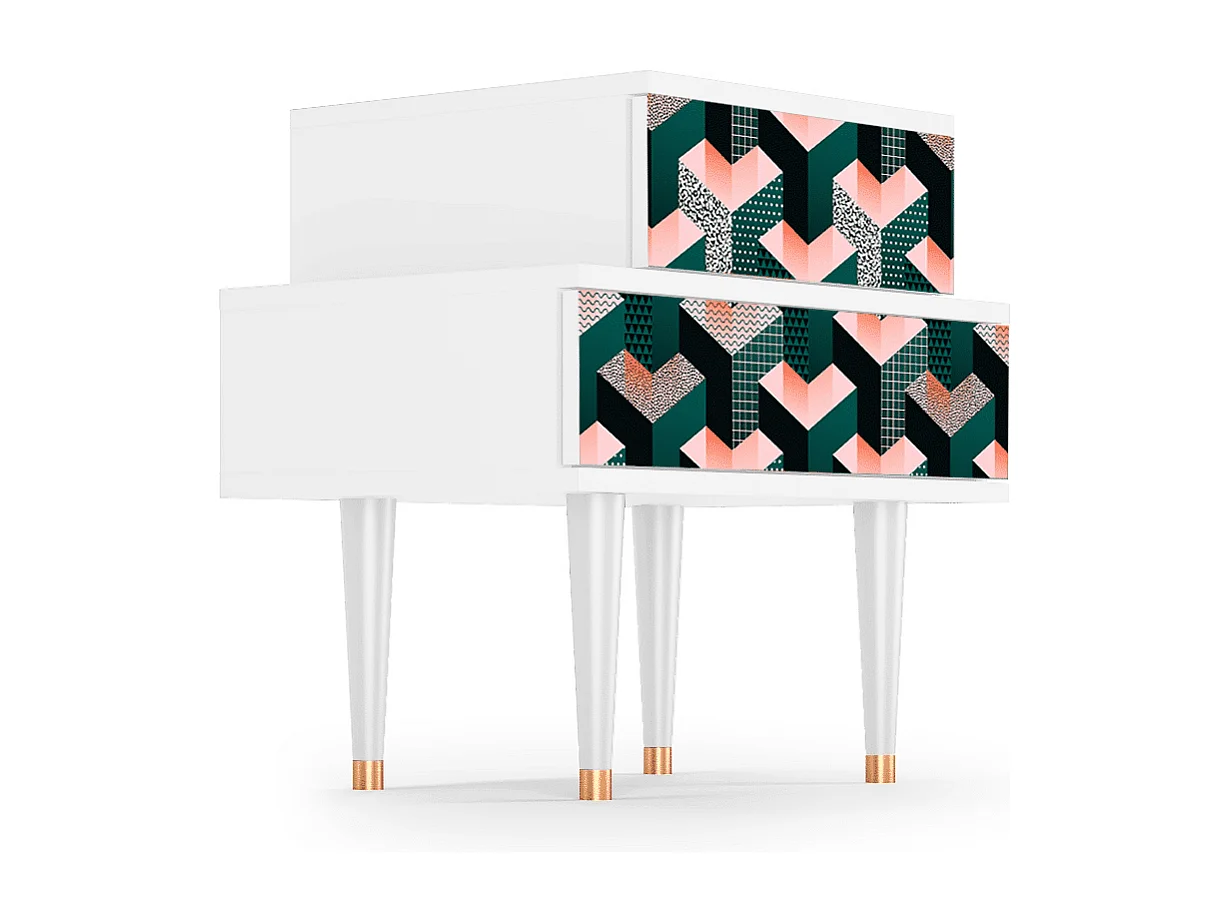 Table de nuit - 58х58х41 cm - NS1 - Portugese tiles, Blanc