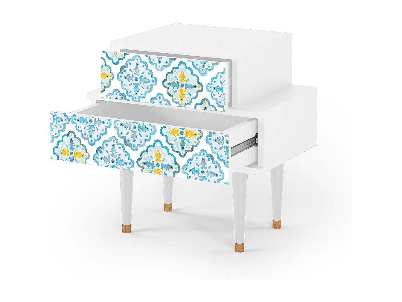 Table de nuit - 58х58х41 cm - NS1 - Portugese tiles, Blanc