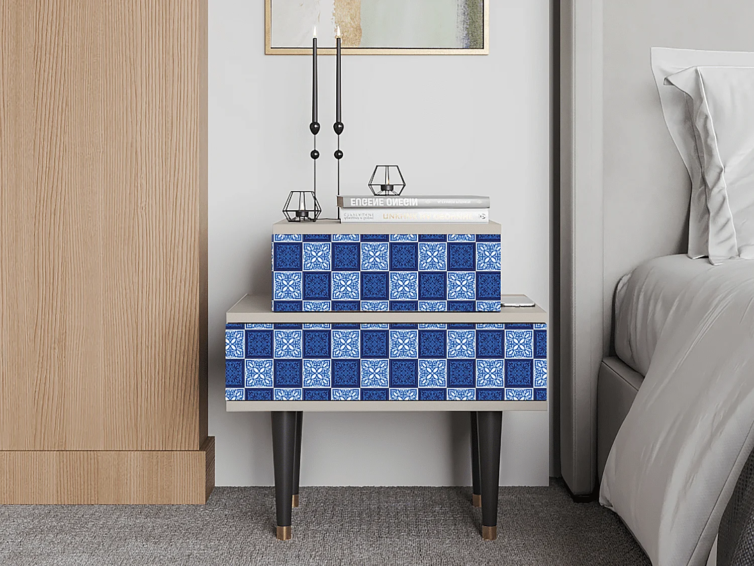 Table de nuit - 58х58х41 cm - NS1 - Light Path, Sable