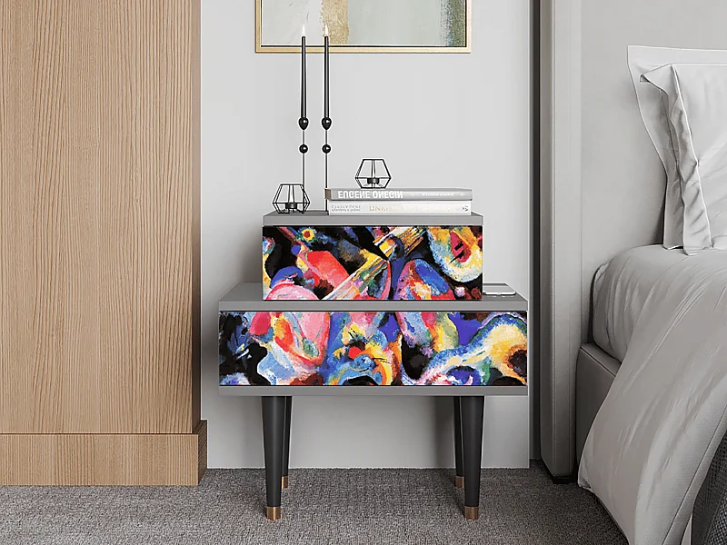 Table de nuit - 58х58х41 cm - NS1 - Kandinsky, Gris