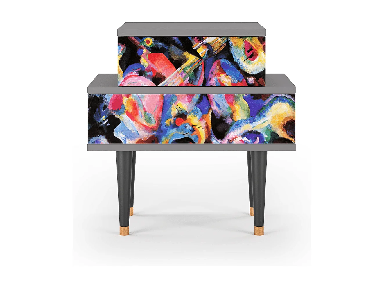 Stolik nocny - 58х58х41 cm - NS1 - Kandinsky, Szary