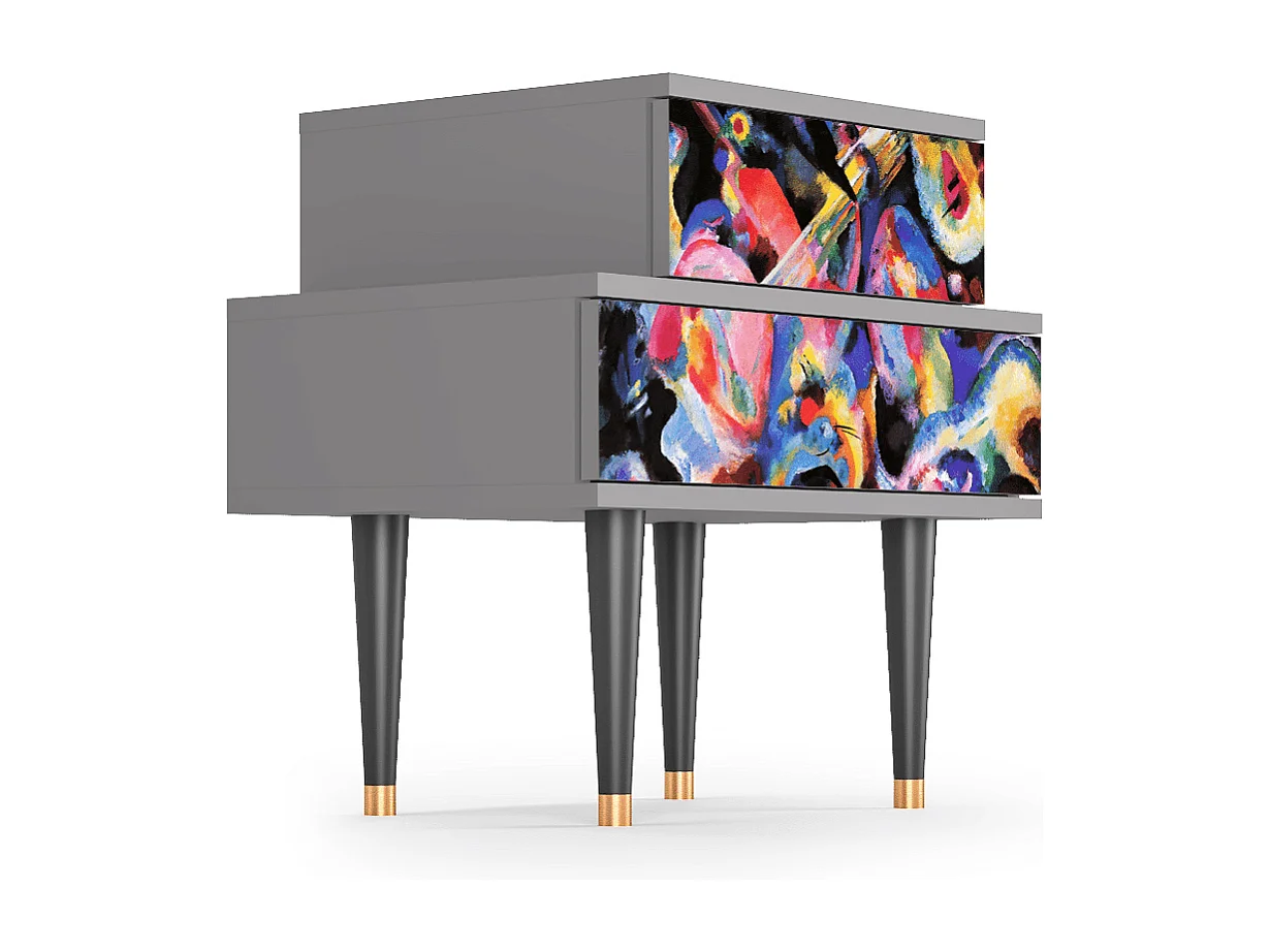 Stolik nocny - 58х58х41 cm - NS1 - Kandinsky, Szary