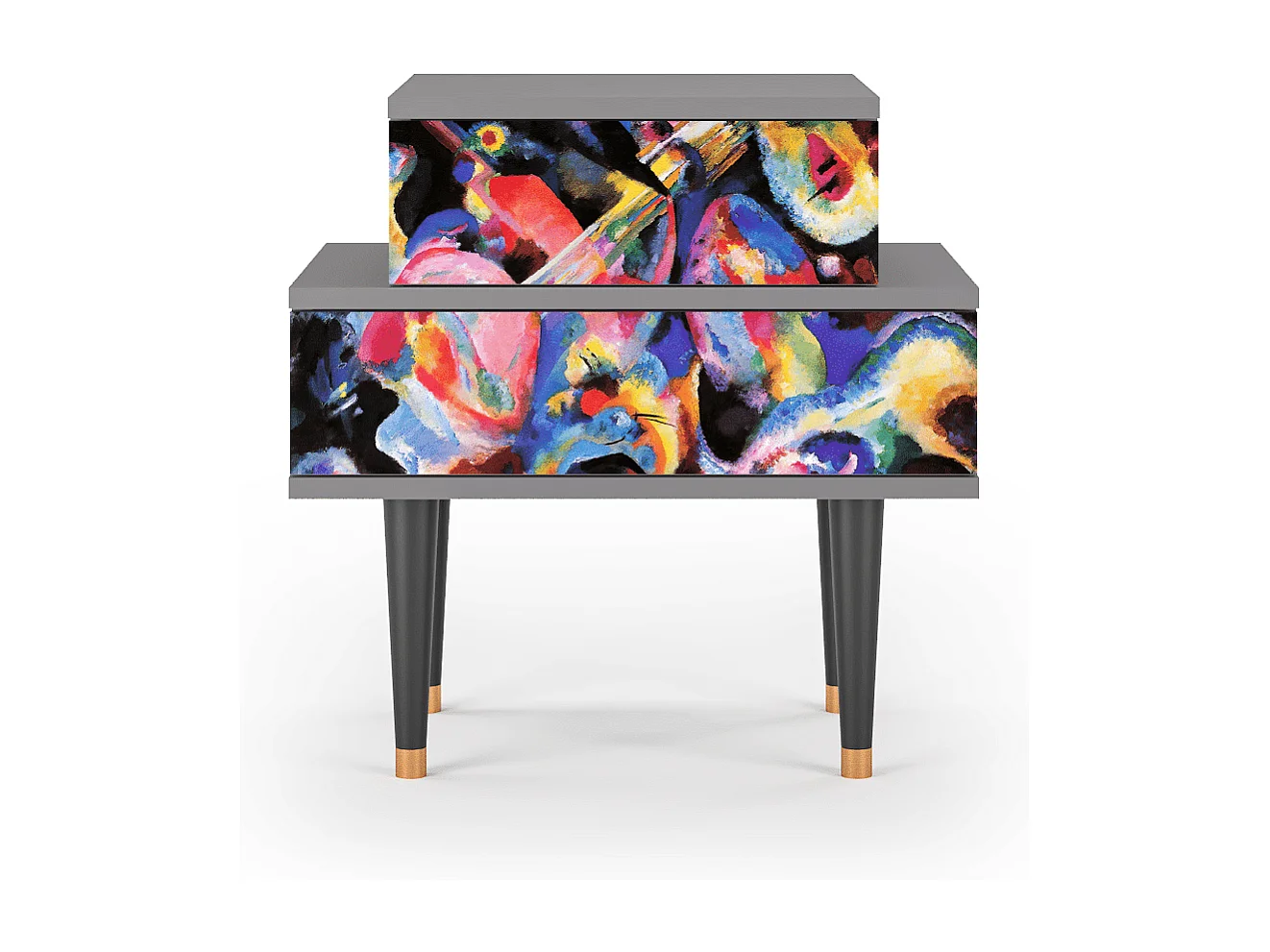 Stolik nocny - 58х58х41 cm - NS1 - Kandinsky, Szary