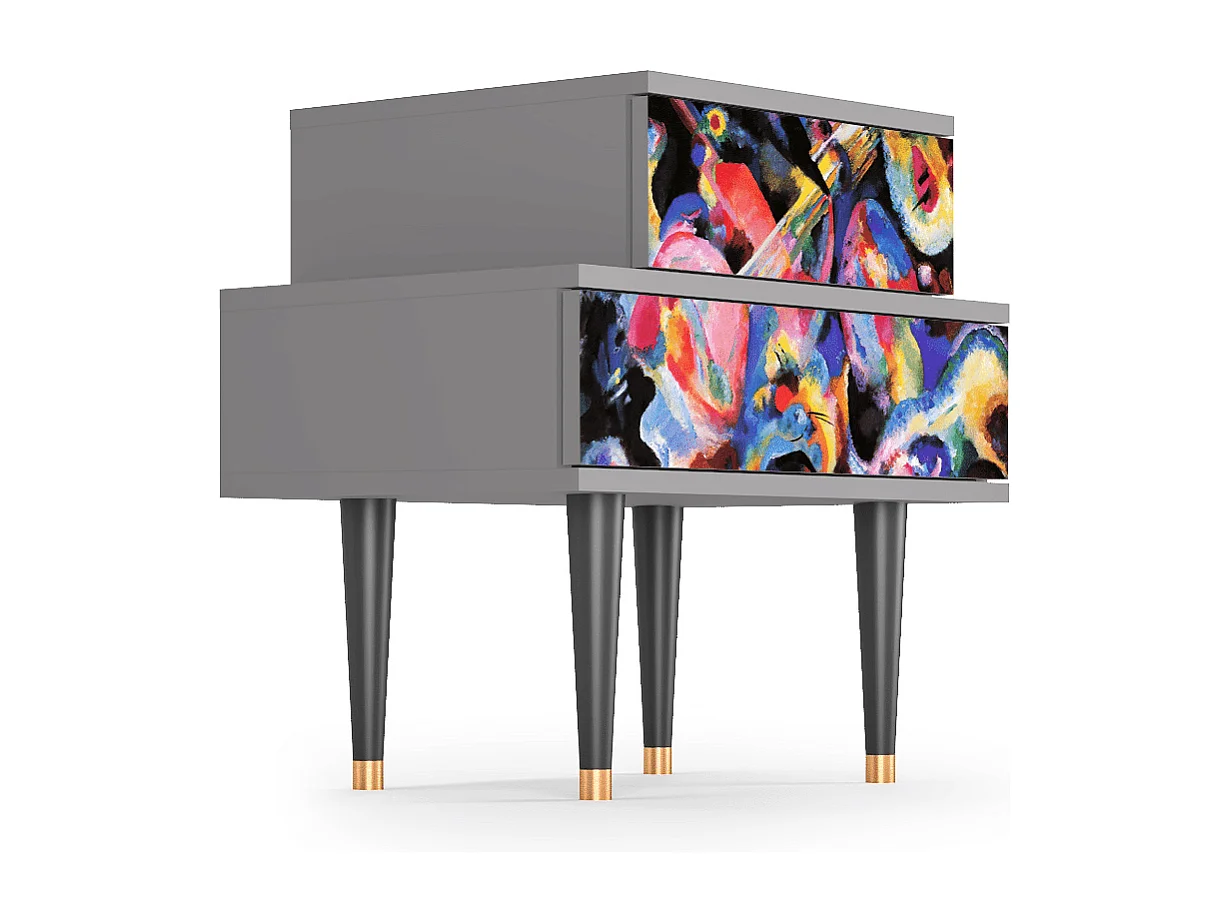 Stolik nocny - 58х58х41 cm - NS1 - Kandinsky, Szary