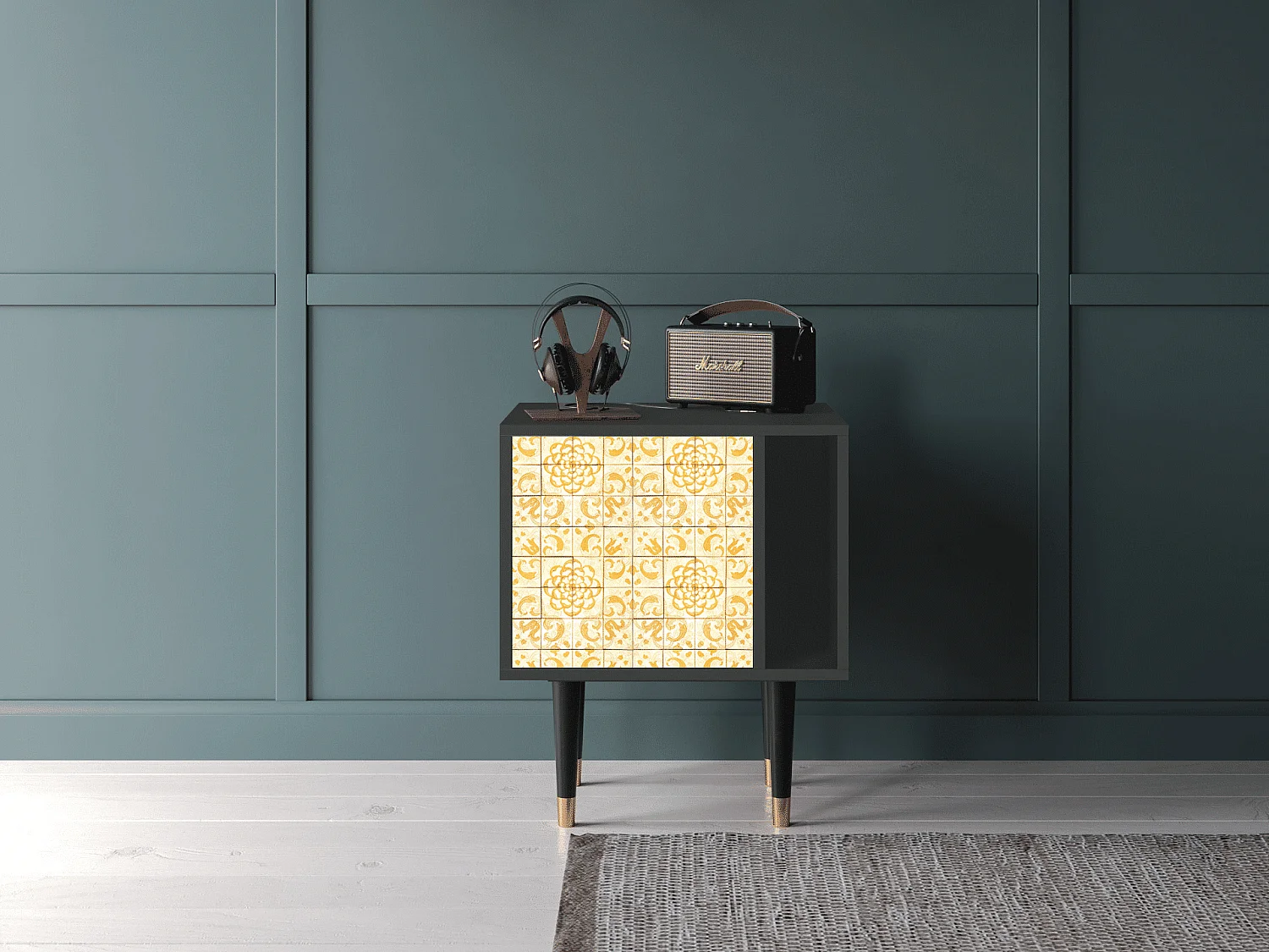 Comodino - 57х69х48 cm - S2 - Sunshiny Tile, Antracite