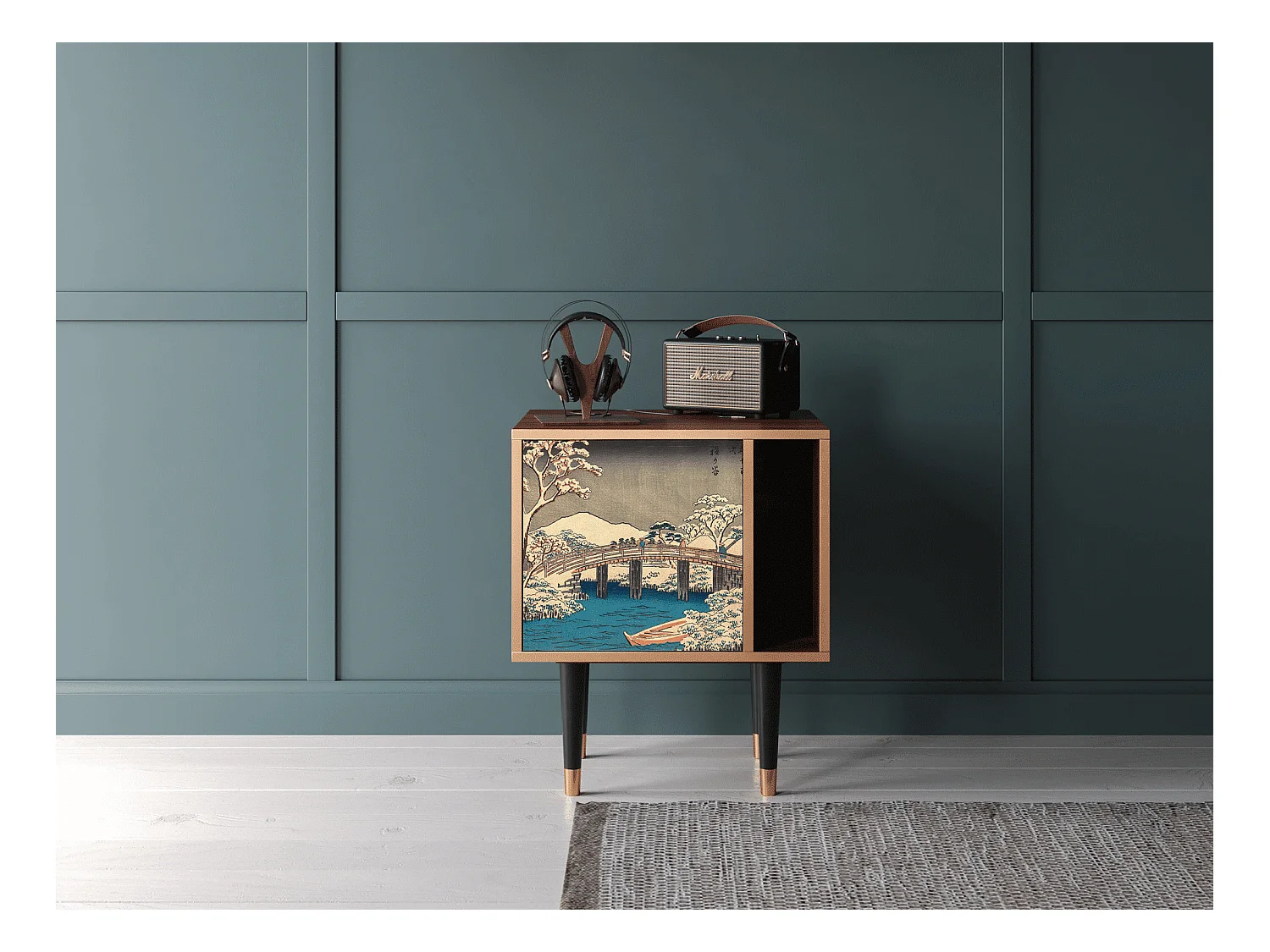 Table de nuit - 57х69х48 cm - S2 - Katabira River, Noyer