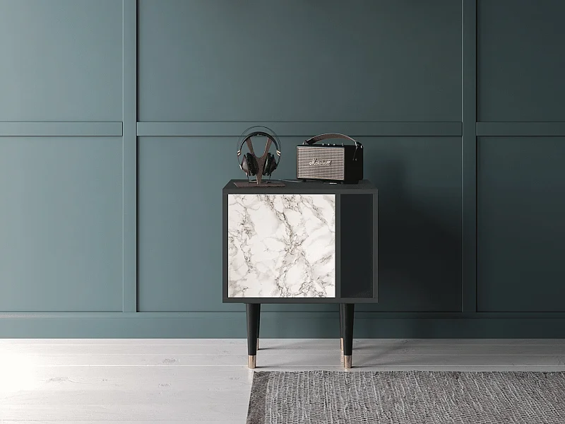 Nachttisch - 57х69х48 cm - S2 - Milk Marble, Anthrazit