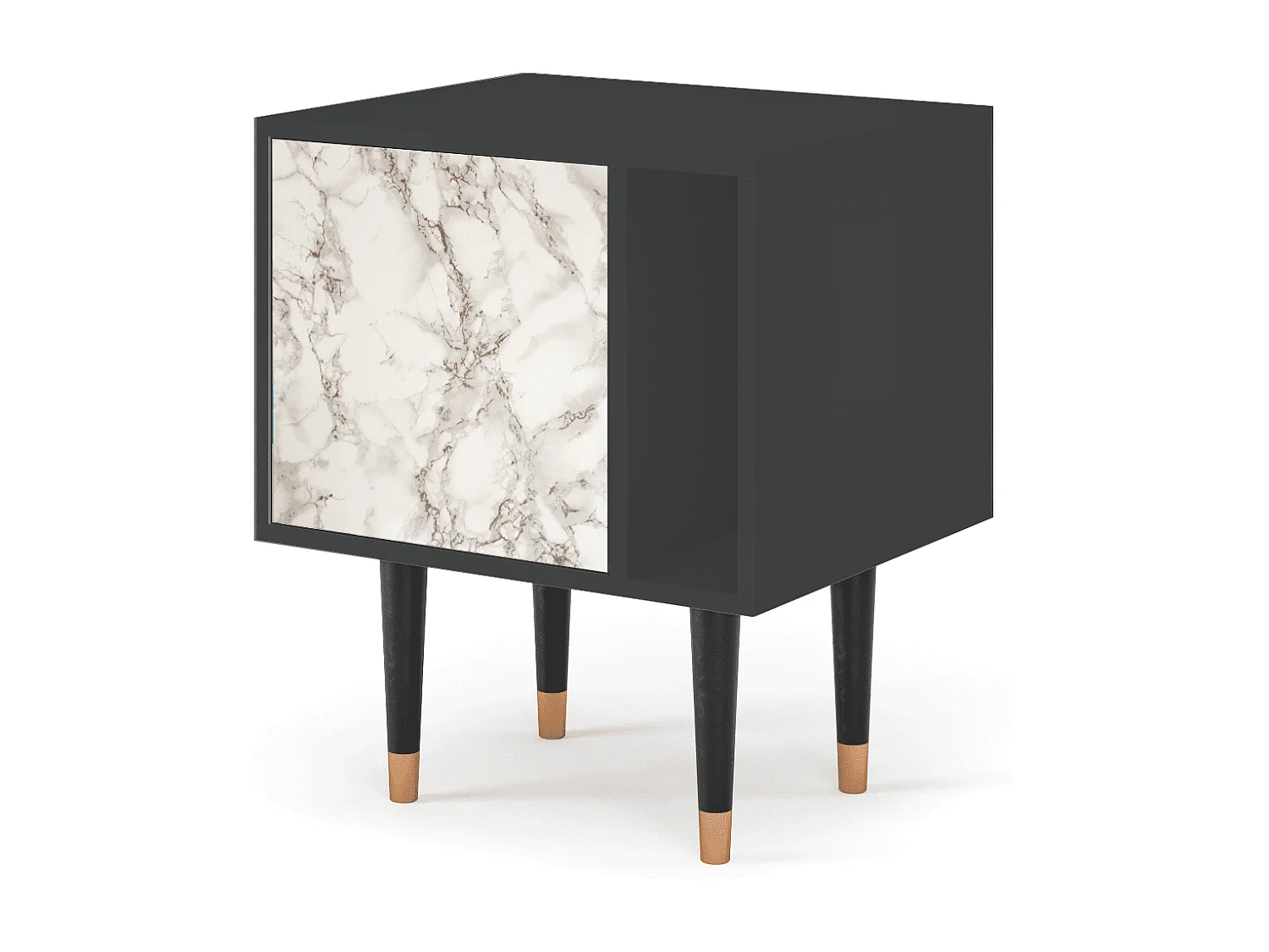 Table de nuit - 57х69х48 cm - S2 - Milk Marble, Anthracite