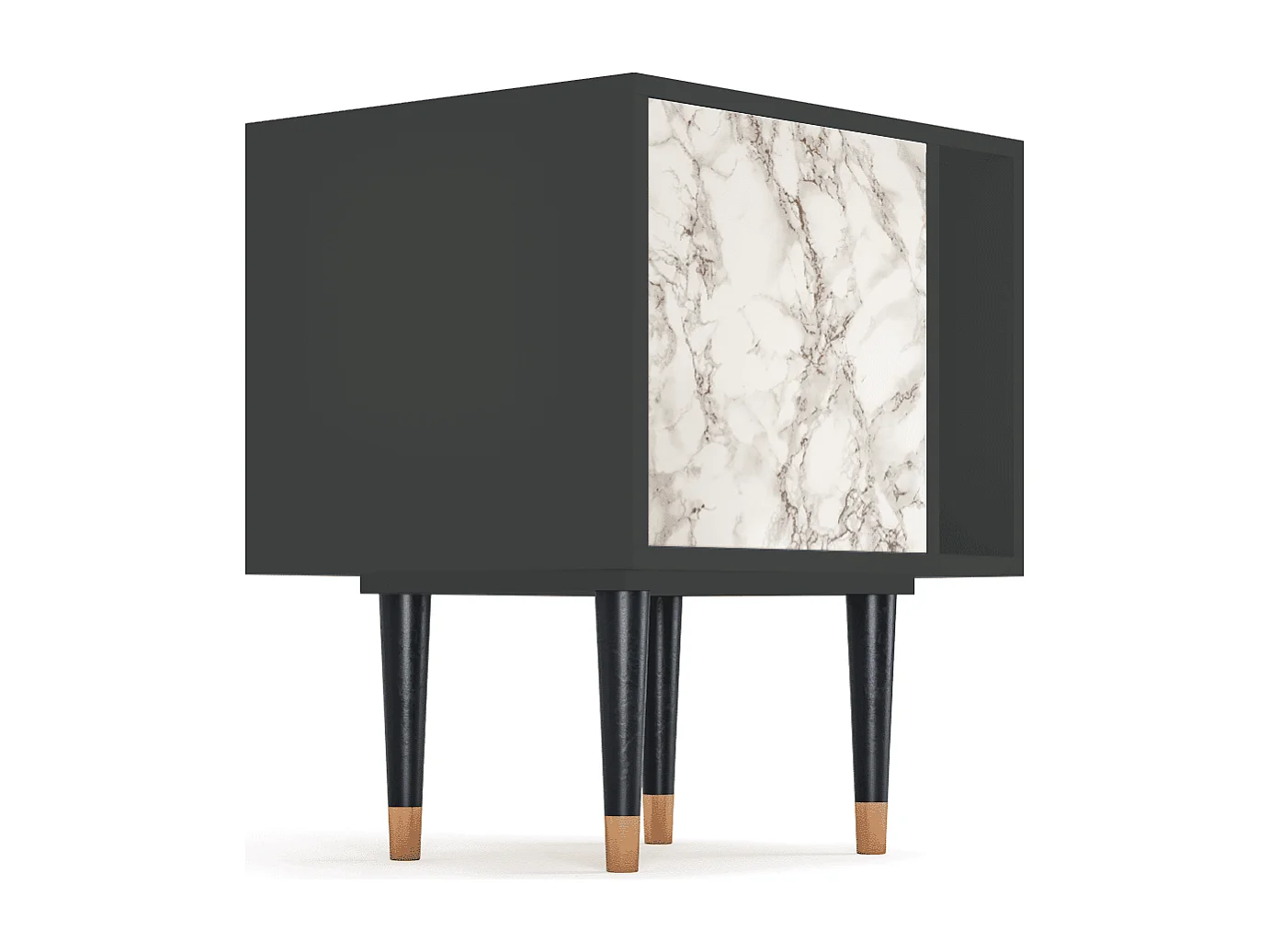 Table de nuit - 57х69х48 cm - S2 - Milk Marble, Anthracite