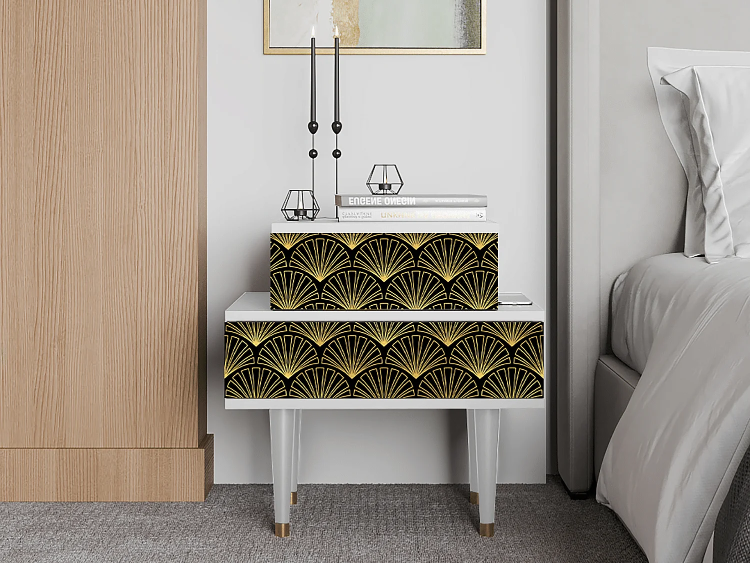 Nachtkastje - 58х58х41 cm - NS1 - Bird of Juno, Wit