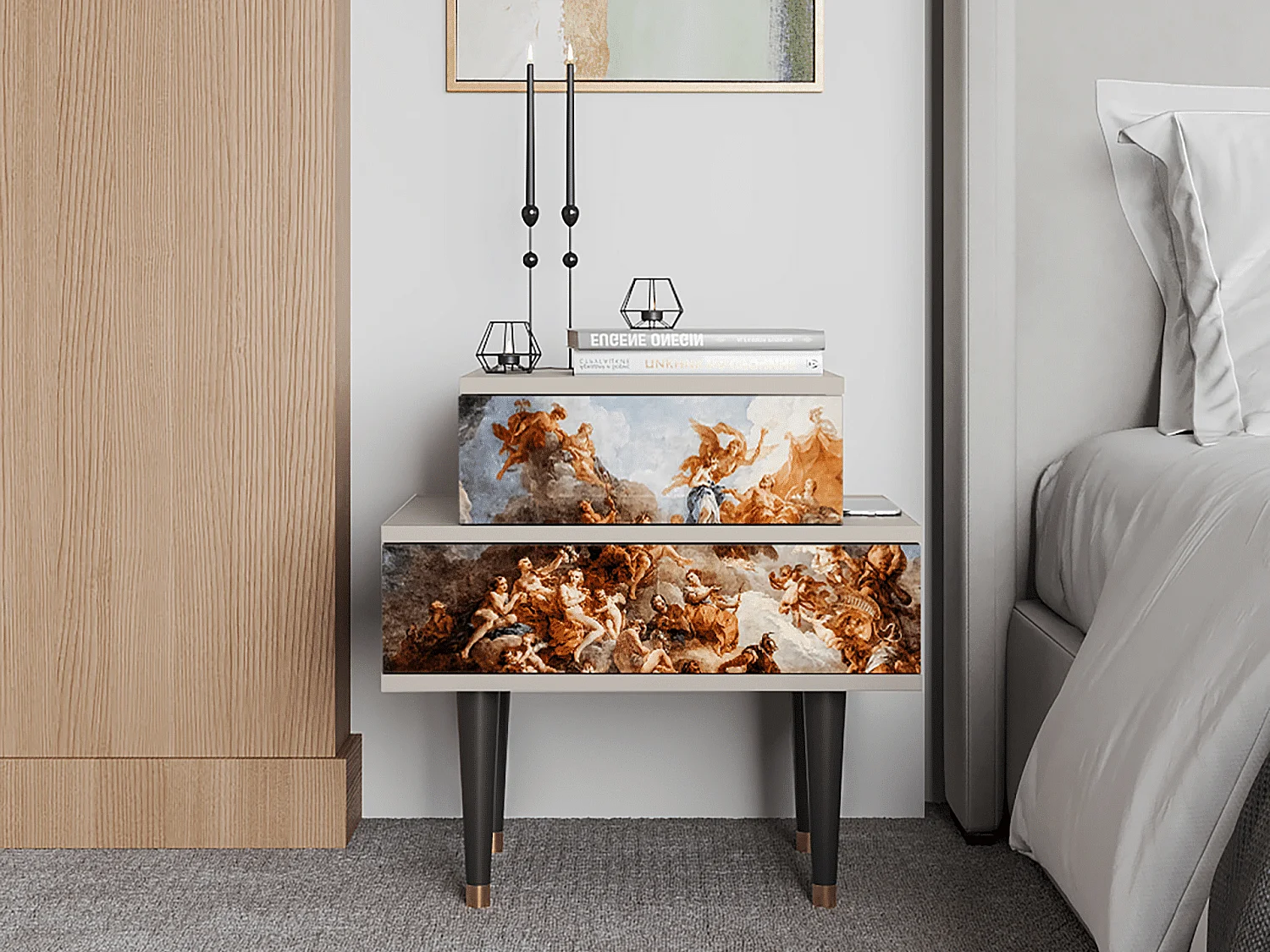 Criado-mudo - 58х58х41 cm - NS1 - Versailles, Areia