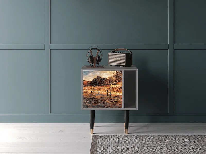 Stolik nocny - 57х69х48 cm - S2 - The Banks, Szary