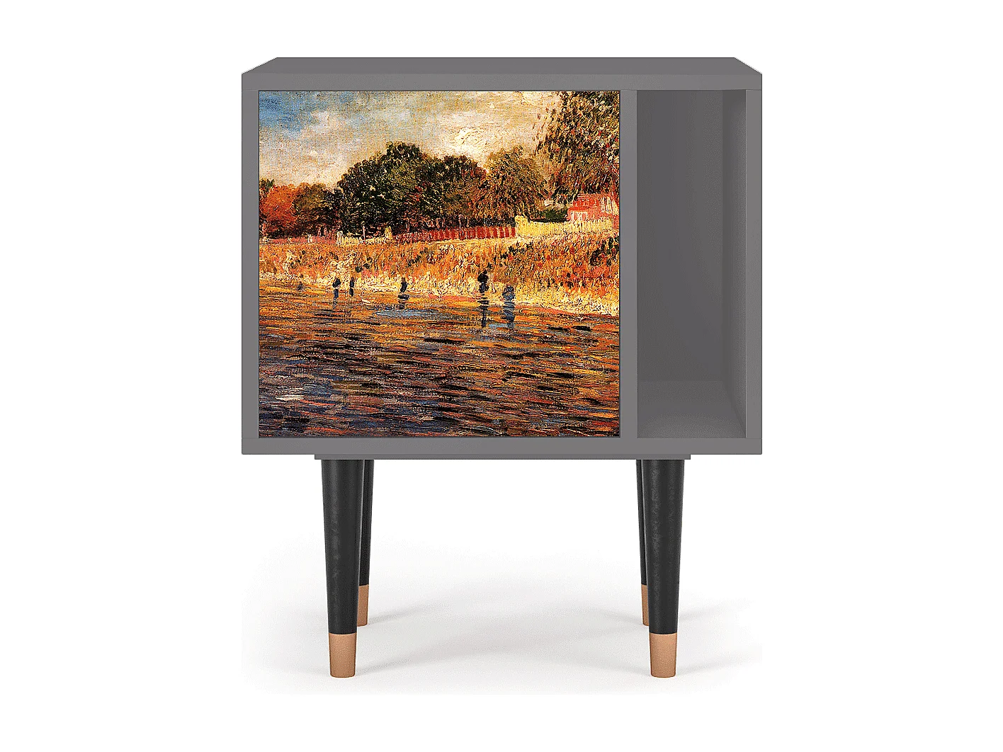 Table de nuit - 57х69х48 cm - S2 - The Banks, Gris