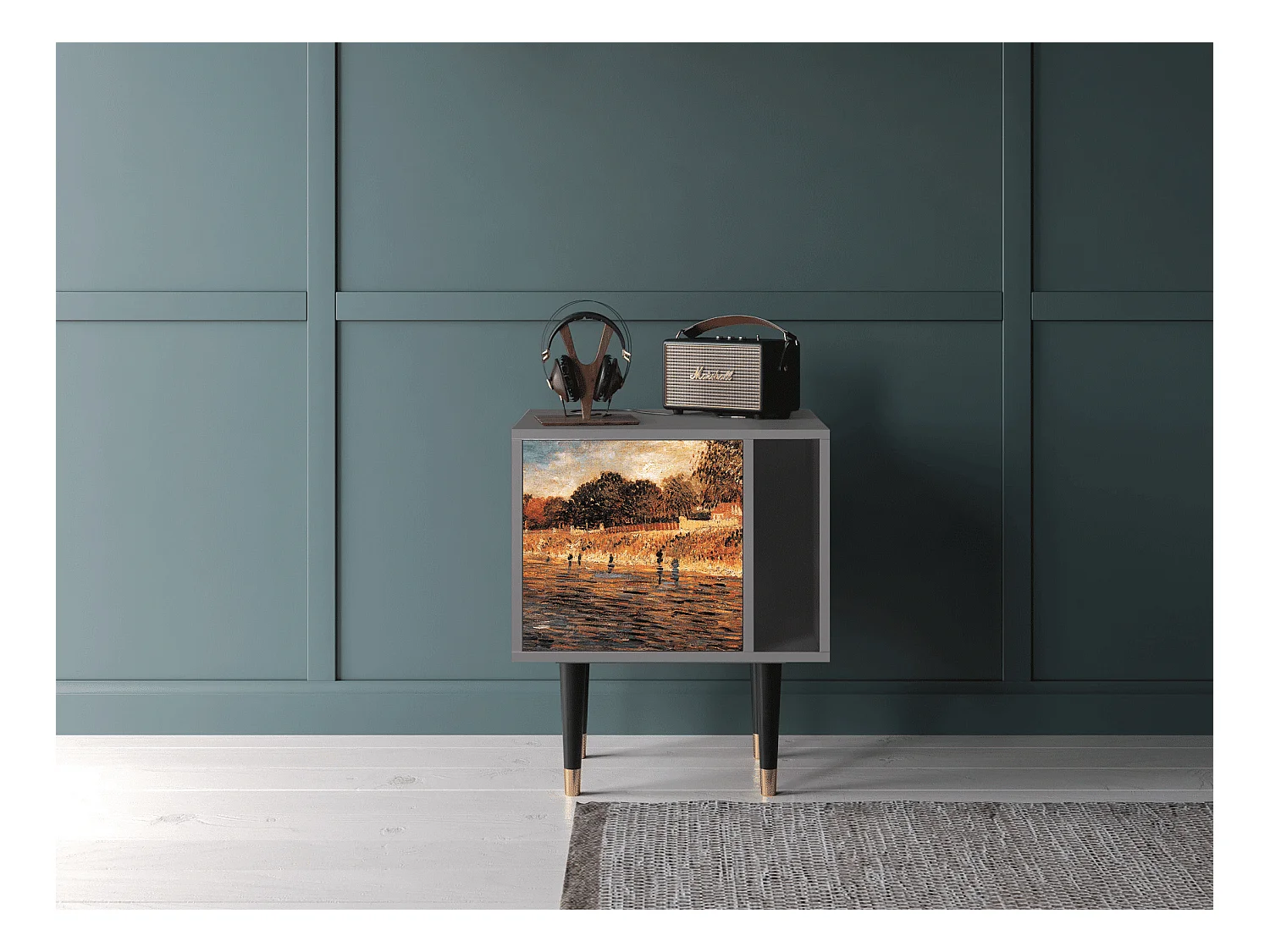 Table de nuit - 57х69х48 cm - S2 - The Banks, Gris