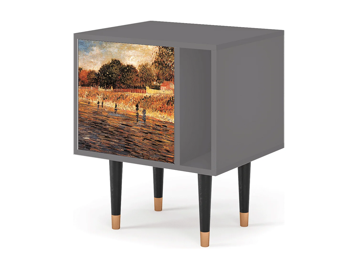 Mesita de noche - 57х69х48 cm - S2 - The Banks, Gris