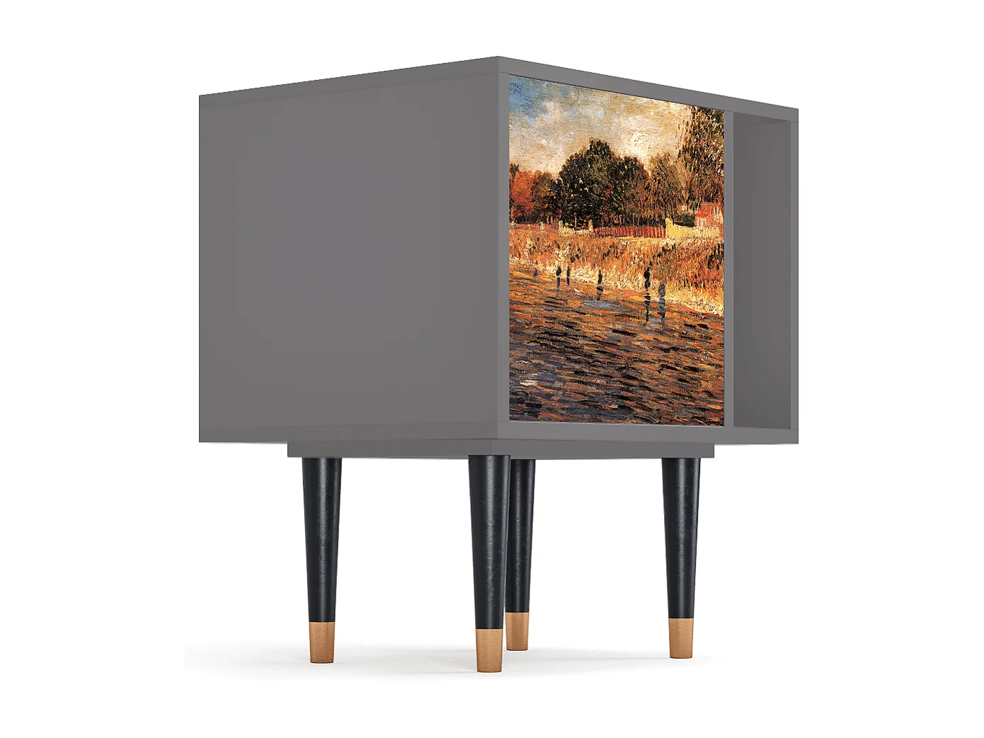 Mesita de noche - 57х69х48 cm - S2 - The Banks, Gris