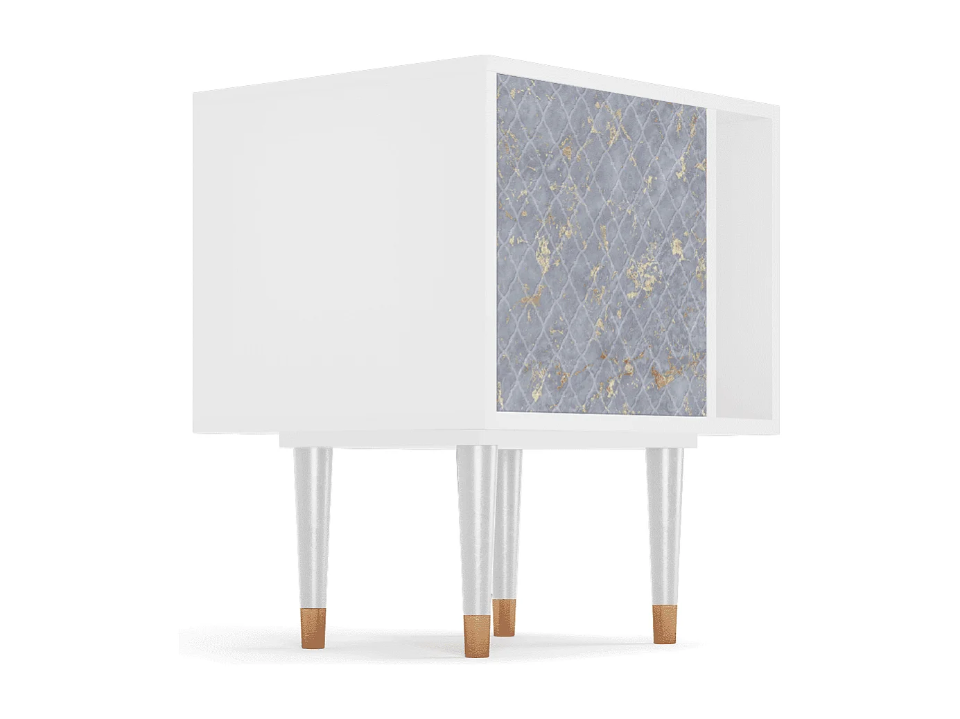 Table de nuit - 57х69х48 cm - S2 - Golden Smoke, Blanc