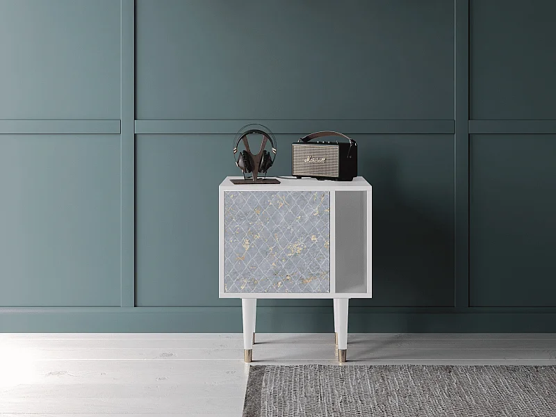 Comodino - 57х69х48 cm - S2 - Golden Smoke, Bianco