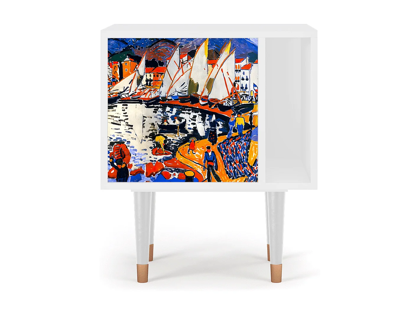 Table de nuit - 57х69х48 cm - S2 - Le Séchage des voiles , Blanc