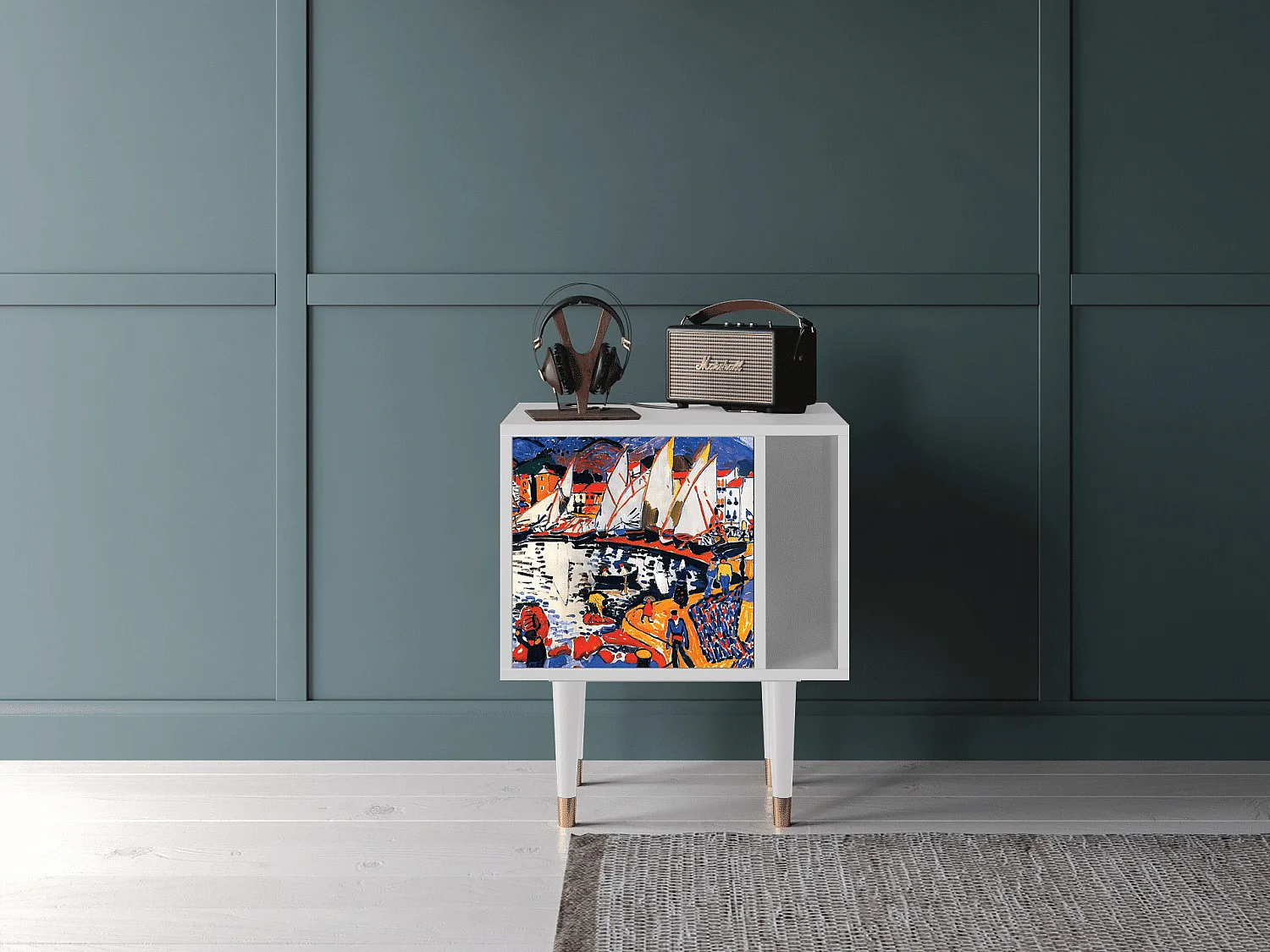 Nachtkastje - 57х69х48 cm - S2 - Le Séchage des voiles , Wit