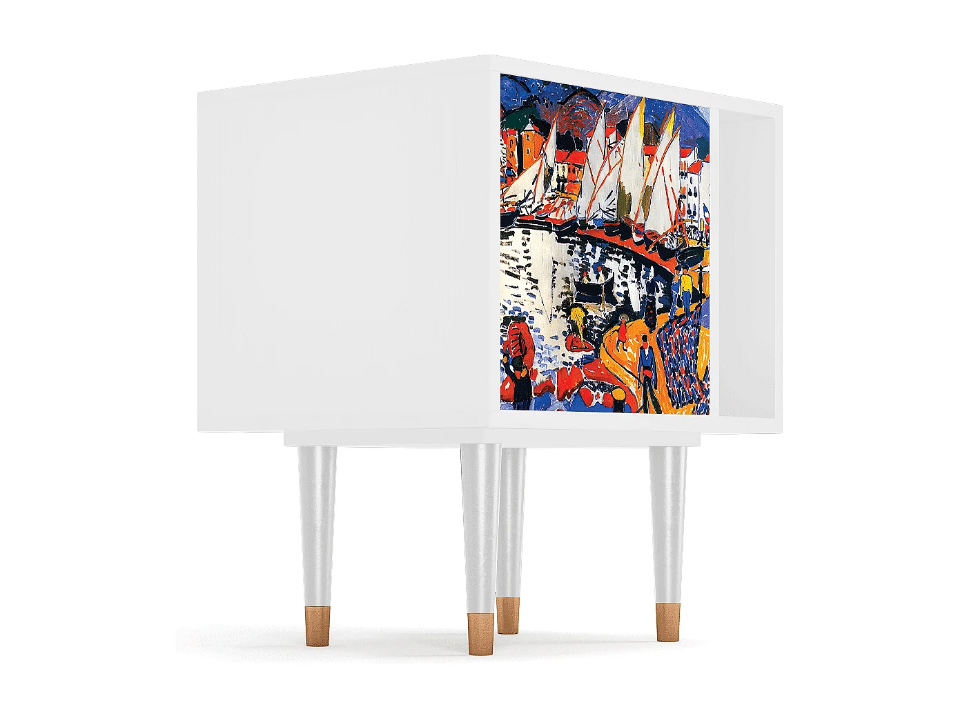 Nachtkastje - 57х69х48 cm - S2 - Le Séchage des voiles , Wit