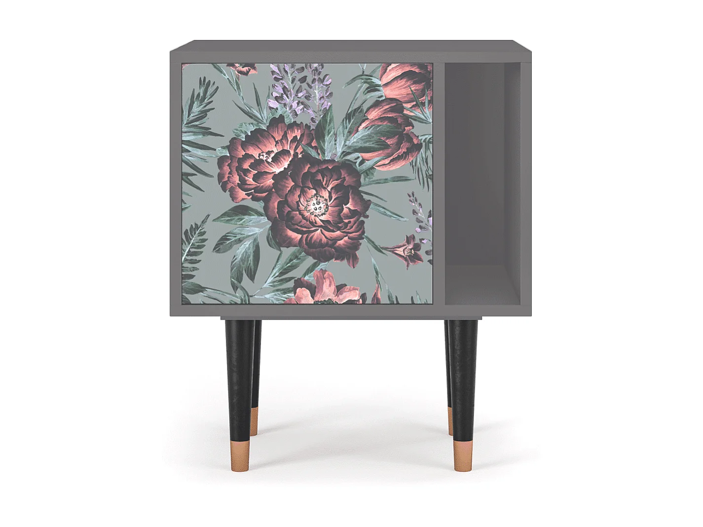 Table de nuit - 57х69х48 cm - S2 - Light Peonies, Gris