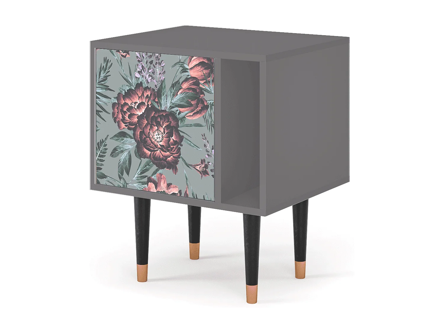Table de nuit - 57х69х48 cm - S2 - Light Peonies, Gris