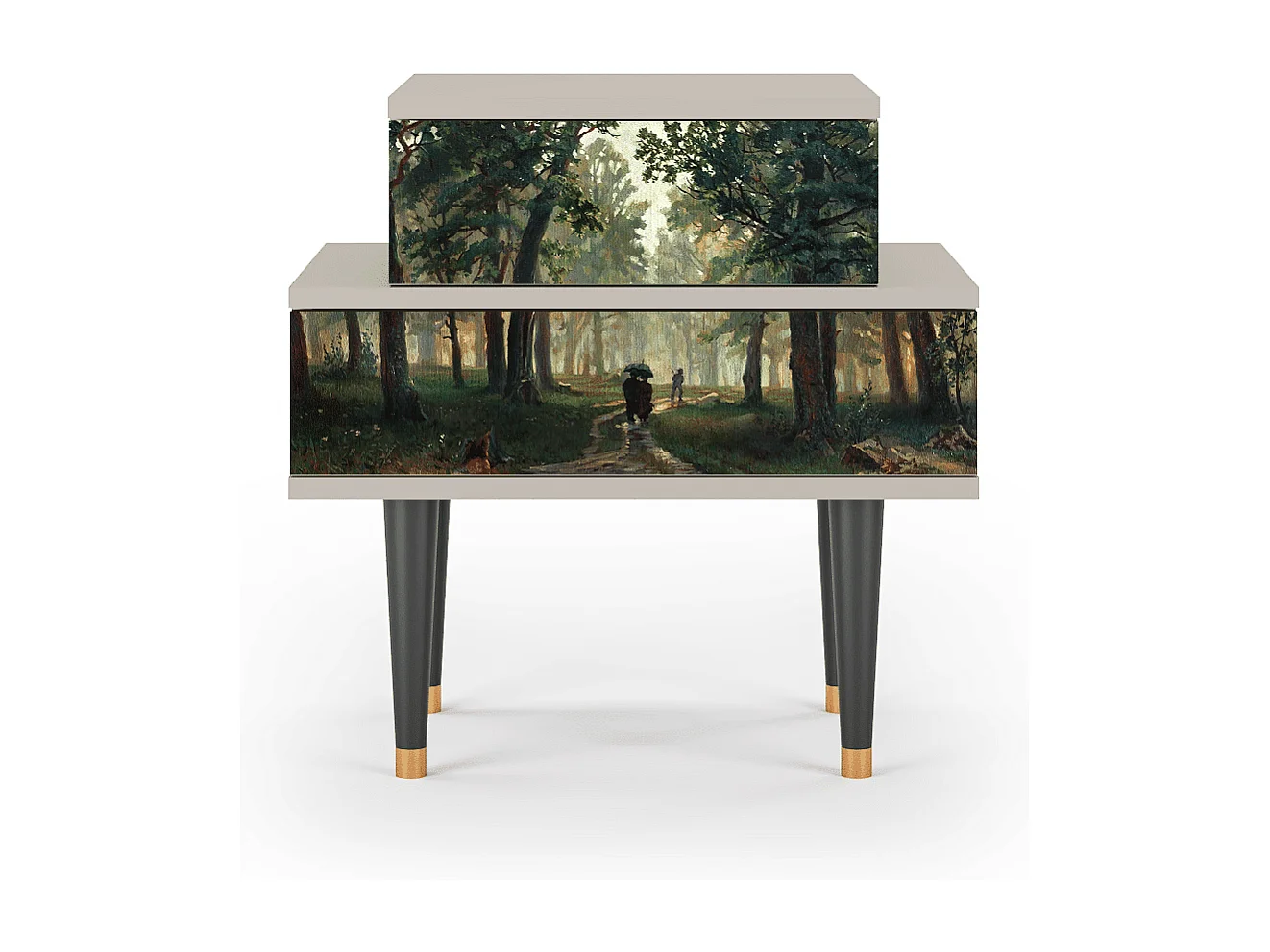 Table de nuit - 58х58х41 cm - NS1 -  Rain in the Oak Forest, Sable