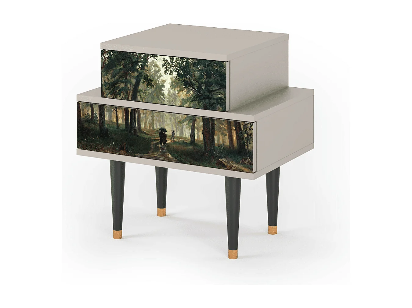 Table de nuit - 58х58х41 cm - NS1 -  Rain in the Oak Forest, Sable