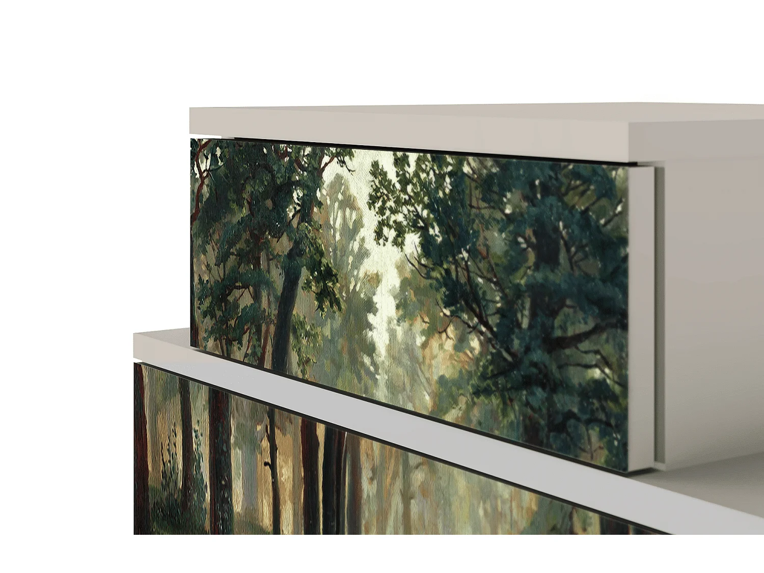 Table de nuit - 58х58х41 cm - NS1 -  Rain in the Oak Forest, Sable