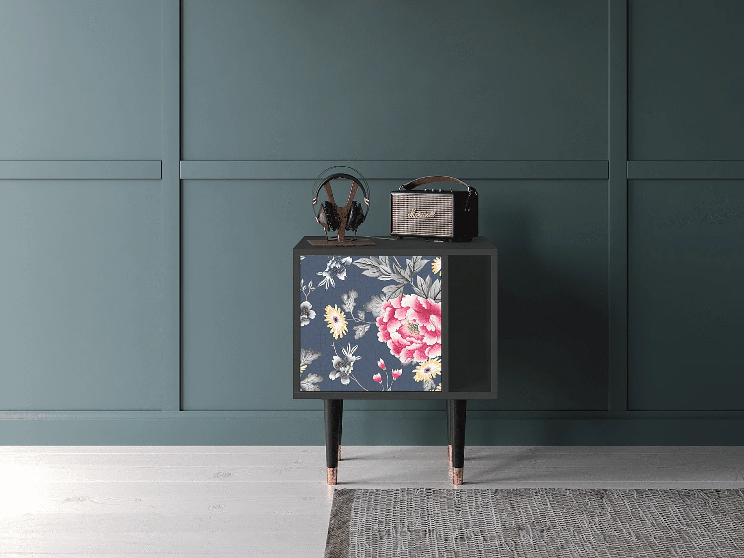 Table de nuit - 57х69х48 cm - S2 - Dark Flower Bed, Anthracite