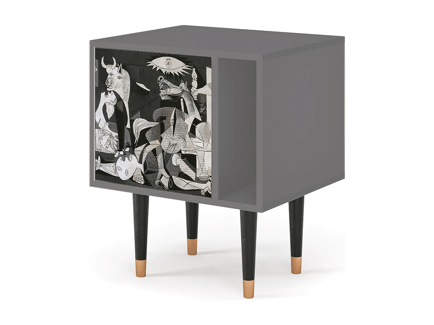 Table de nuit - 57х69х48 cm - S2 - Guernica by Picasso, Gris