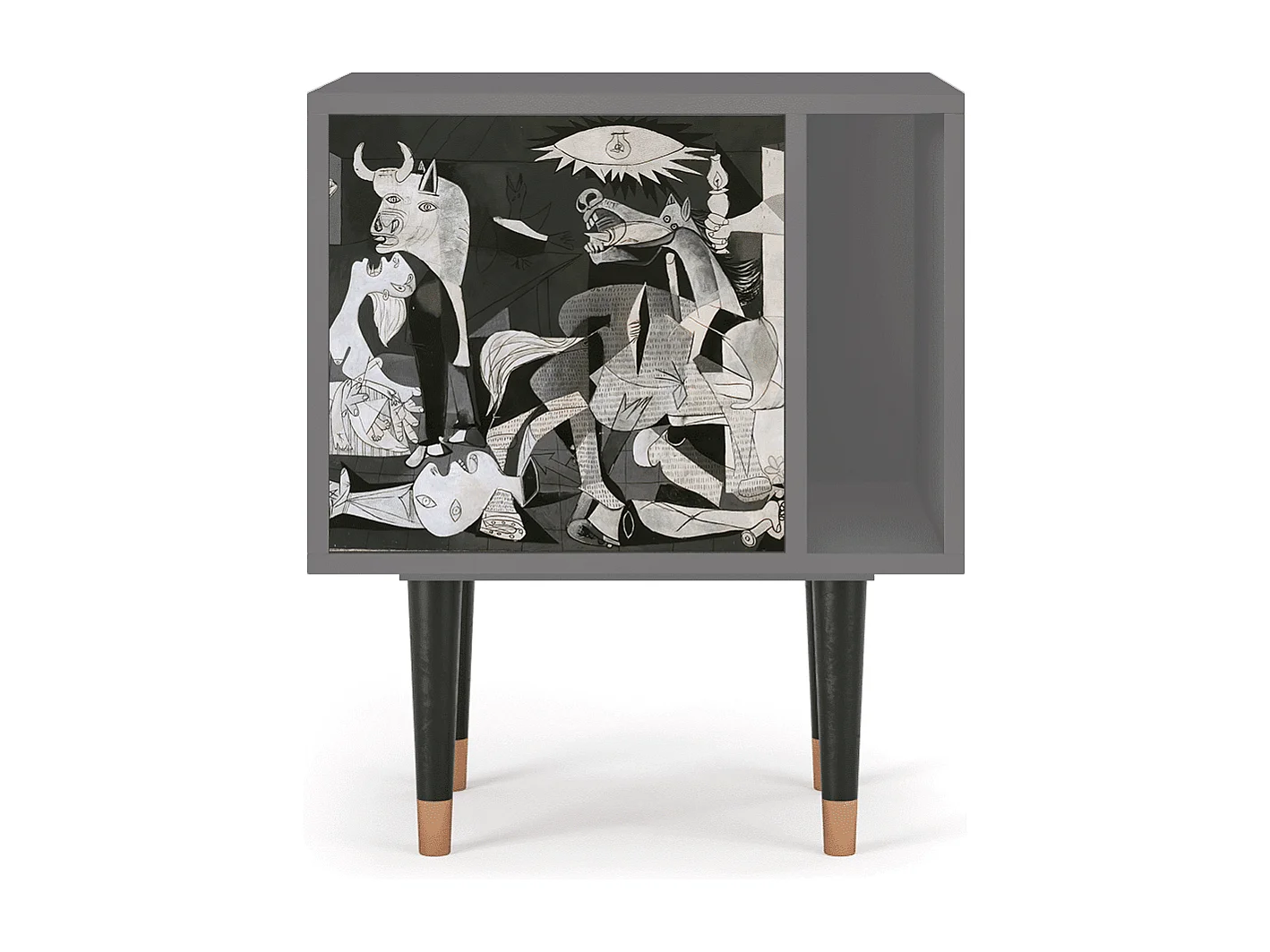 Stolik nocny - 57х69х48 cm - S2 - Guernica by Picasso, Szary