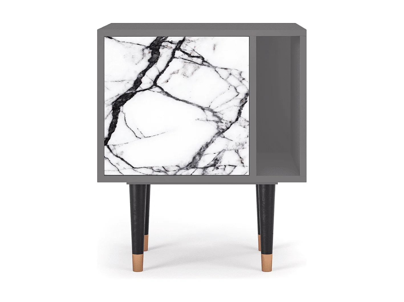 Table de nuit - 57х69х48 cm - S2 - Raven Marble, Gris