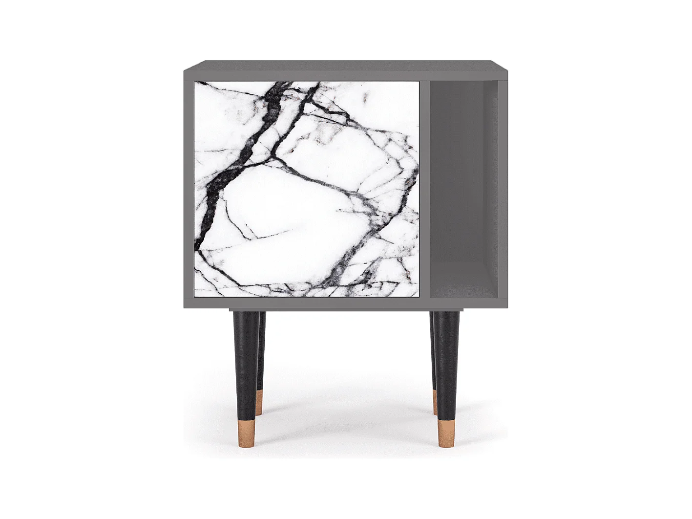 Comodino - 57х69х48 cm - S2 - Raven Marble, Grigio