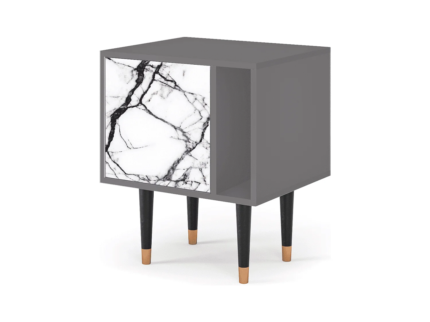 Comodino - 57х69х48 cm - S2 - Raven Marble, Grigio