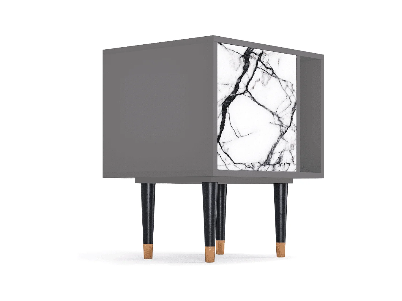Comodino - 57х69х48 cm - S2 - Raven Marble, Grigio