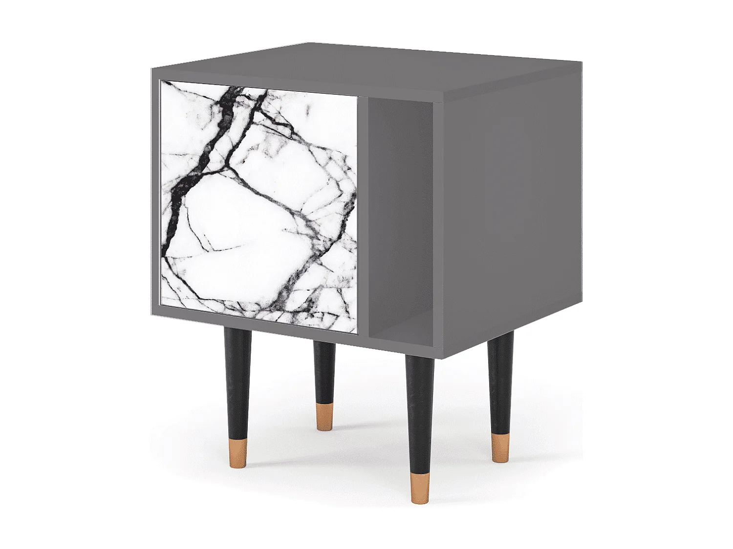 Table de nuit - 57х69х48 cm - S2 - Raven Marble, Gris