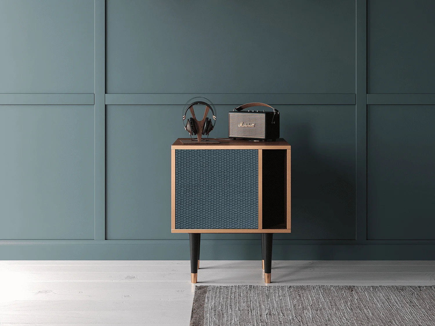 Table de nuit - 57х69х48 cm - S2 - Knitted Pattern, Noyer