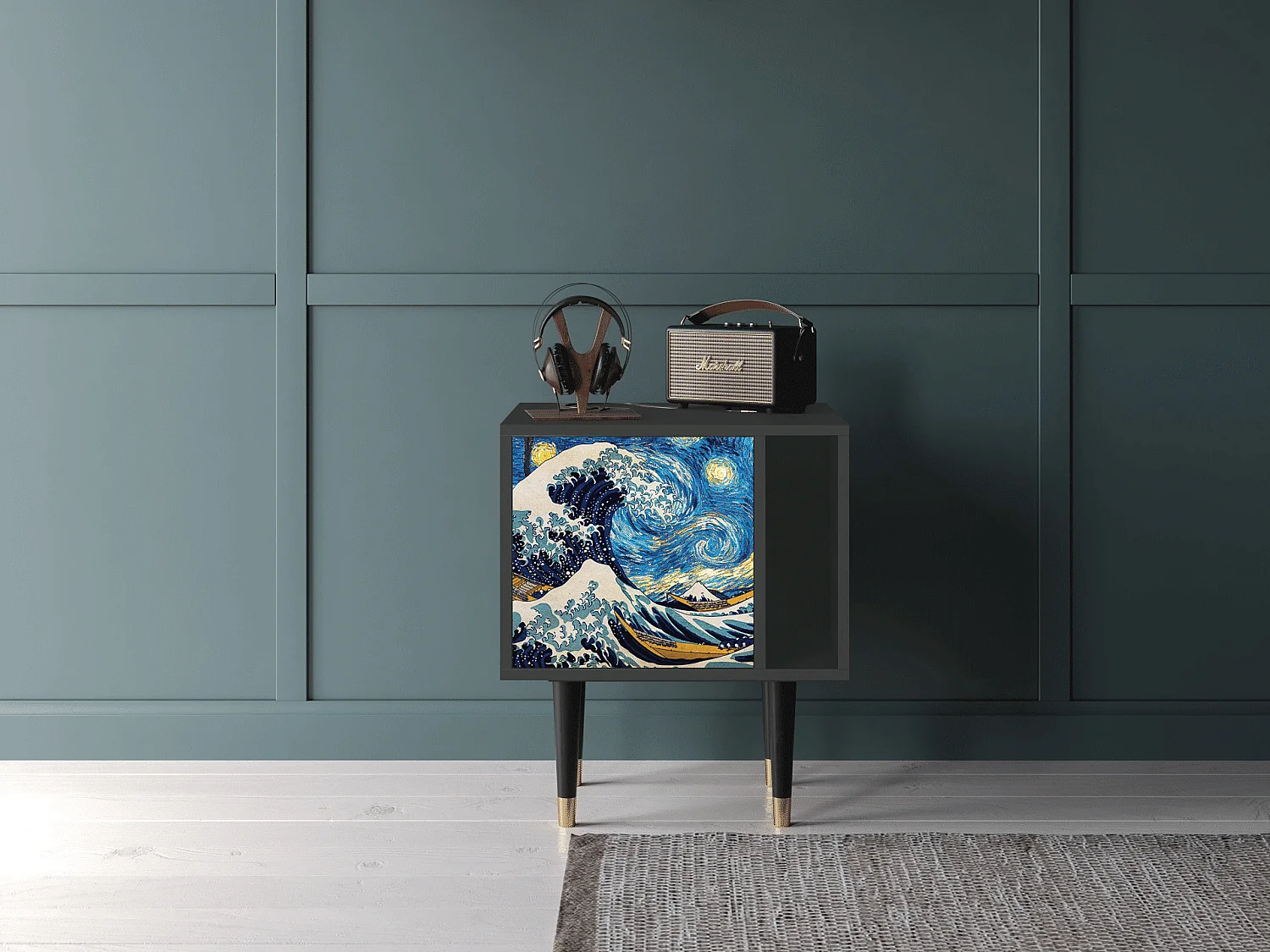 Stolik nocny - 57х69х48 cm - S2 - Great Wave, Antracyt