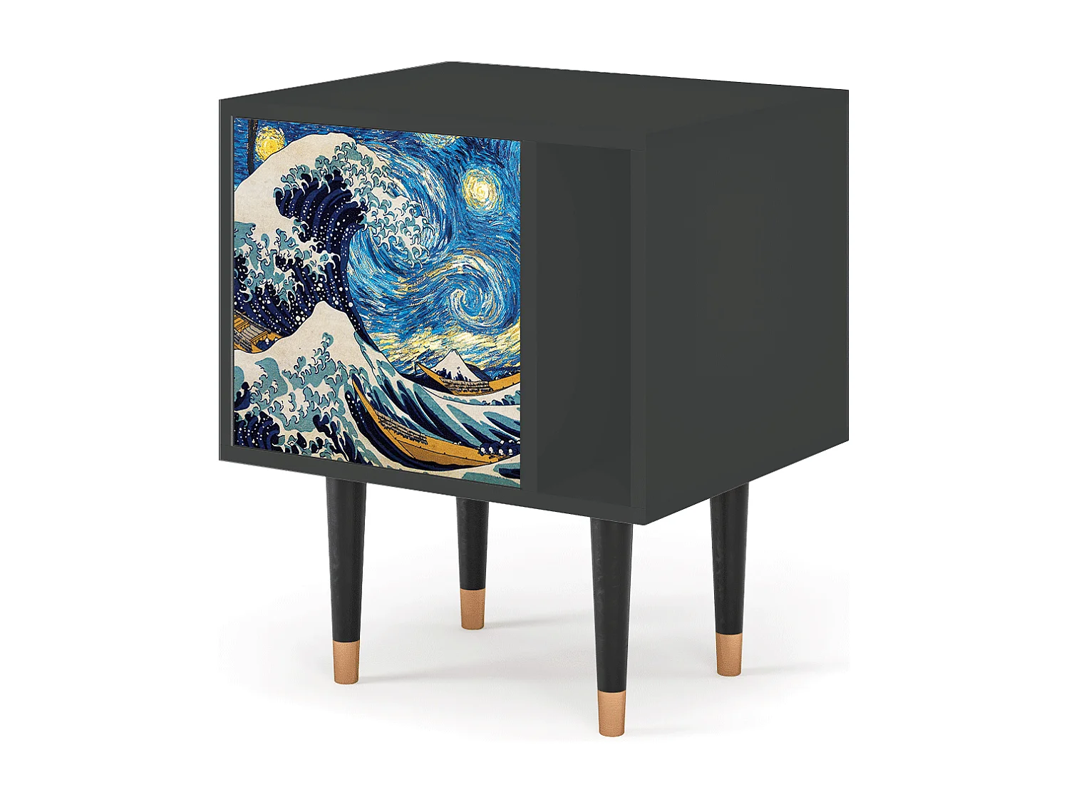 Stolik nocny - 57х69х48 cm - S2 - Great Wave, Antracyt